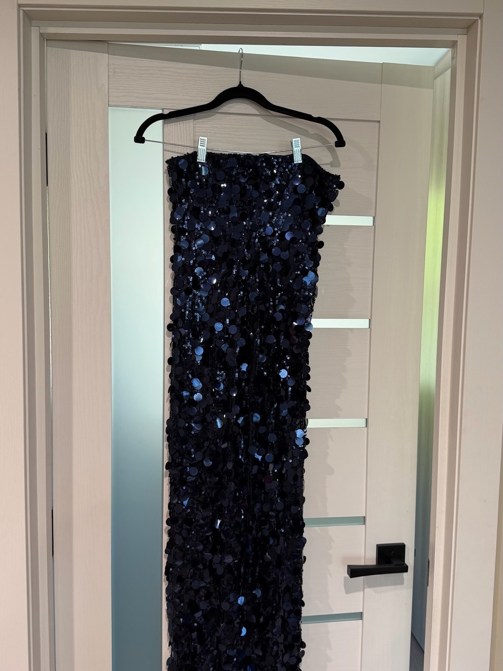 REVOLVE Navy Blue Sequin Maxi Skirt